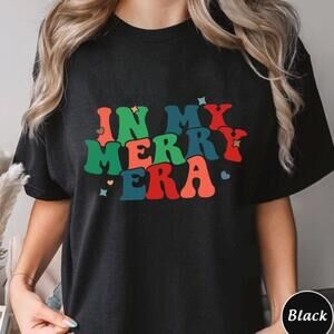 Retro Christmas Merry Bright Holiday Gift Graphic Family Festive T-Shirt